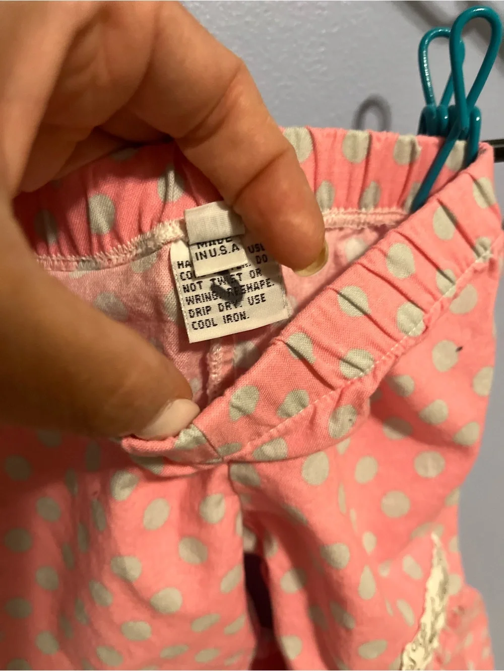 Peach Polka Dot Ruffle Girl's Pants with Patch